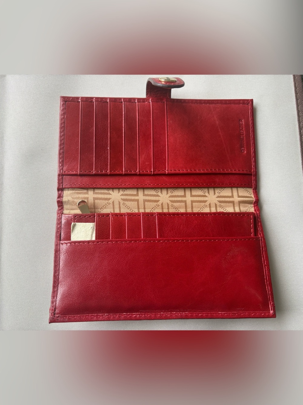 Lodis Luxury Smooth Red Leather Continental Wallet & Removable Card Case Set - Picture 8 of 16